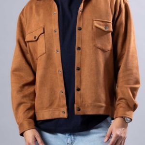 Bespoke Chestnut Brown Suede Overshirt Jacket